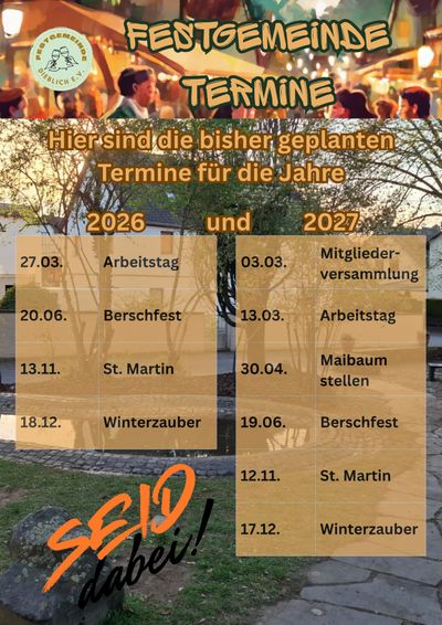 Plakat: Unsere Termine 2026 & 2027